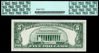 1969 $5 Five Dollar Bill Federal Reserve Note Kansas City FRN PCGS 64PPQ 1969 - J 2
