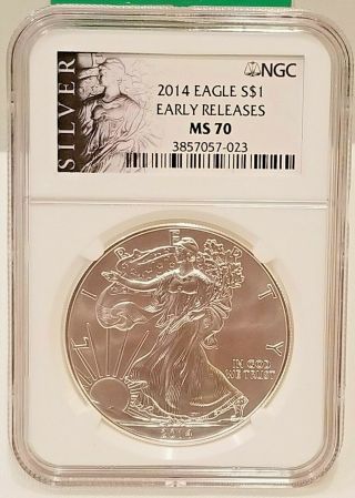 2014 American Silver Eagle - Ngc Ms70 - Early Releases Ms 70