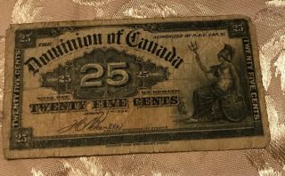1900 Dominion Of Canada 25 Cent Shinplaster Boville