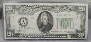 1934 $20 Federal Reserve Note $20.  00 Bill A28899834a