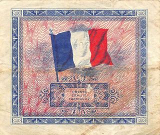France 5 Francs Serie De 1944 Wwii Issue Circulated Banknote Wkr
