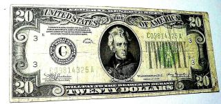 1934 Twenty Dollar Bill $20 Federal Reserve Note Washington Dc