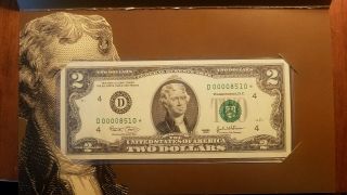 UNC/GEM 2003 $2 TWO DOLLAR LOW PRINT 00008510 STAR NOTE 4