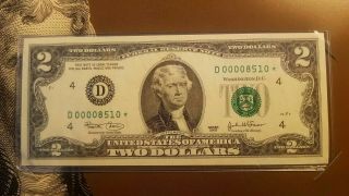 UNC/GEM 2003 $2 TWO DOLLAR LOW PRINT 00008510 STAR NOTE 6