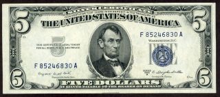 U.  S.  A.  5 Dollars Series 1953 Silver Certificate Note Unc