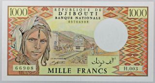 Republique De Djibouti Banque Nationale 1000 Francs Bank Note 1991 Pick 37d
