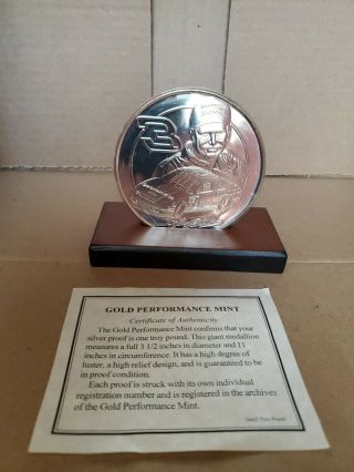 Gold Performance Dale Earnhardt 3 1 Troy Lb.  Silver Proof Medallion