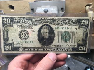 1928 $20 Federal Reserve Note Redeemable In Gold Minneapolis Ia Block