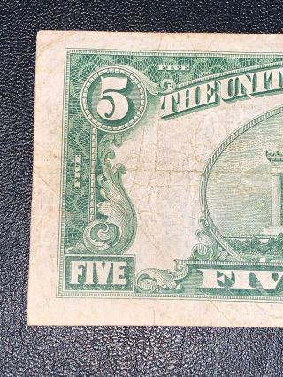 1934 C Series $5 Dollar Bill Federal Note Silver Certificate Blue Seal STAR NOTE 7