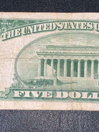 1934 C Series $5 Dollar Bill Federal Note Silver Certificate Blue Seal STAR NOTE 8