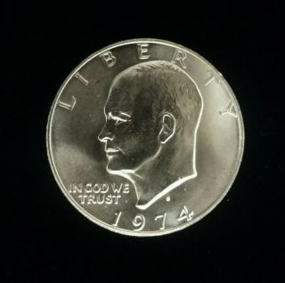 1974 - S Eisenhower 40 Silver Dollar In Gem Unc