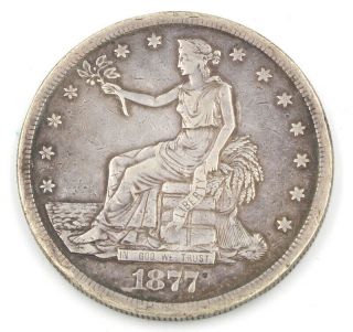 1877 - S United States Of America $1 Trade Dollar Silver Coin - 6657 - 9