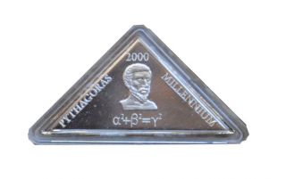 Uganda 2000 Shillings Silver Proof 2000 Millennium Coin - Pythagoras