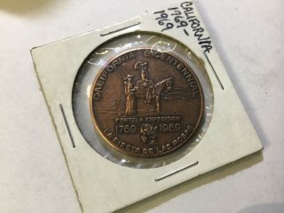 1769 - 1969 California Bicentennial Medal Portola Expedition Copper Token/coin