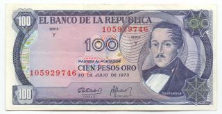 Colombia 100 Pesos Oro 1973,  P - 415