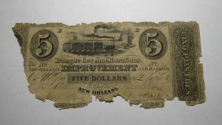 $5 1868 Orleans Louisiana La Obsolete Currency Bank Note Bill Five Dollars