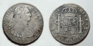 Bolivia Potosi 1808 P.  J.  8 Reales Silver Coin.  Km 73.  1