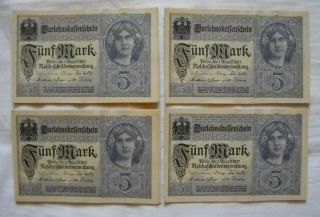 35 X 5 Mark From German Land 1917,  With Consecutive Identification Number,  Unc