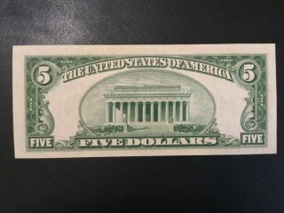 1934 - D SILVER CERTIFICATE PAPER MONEY - 5 DOLLARS BLUE SEAL BANKNOTE 2