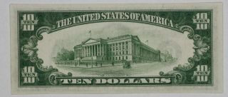 1934 A $10 FRN FEDERAL RESERVE NOTE CLEVELAND CHOICE AU ABOUT UNCIRCULATED (437A 2