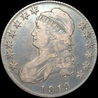 1819 Capped Bust Half Dollar Nicely Circulated High End Philadelphia Silver Coin
