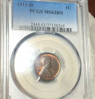 1911 - D Lincoln Wheat Penny Pcgs - Ms63bn Hundreds Of Undergraded Coins Up No Res