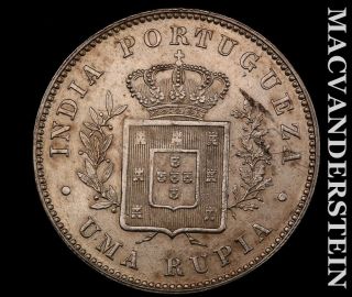 Portuguese India : 1882 Silver Rupee - Gem Brilliant Uncirculated J2580