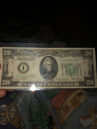 1934 A - $20 Twenty Dollar Bill - Us Federal Reserve Washington Dc