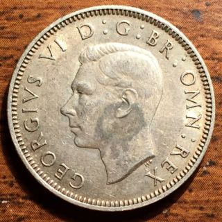 1942 Silver Great Britain One 1 Shilling King George VI Coin 2