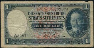 Straits Settlements $1,  King George V,  Banknote P16,  1935