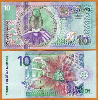 Suriname / Surinam,  10 Gulden,  2000,  P - 147,  Unc - Colorful