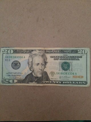 2004 (a) $20 Twenty Dollar Bill Federal Reserve Note Fancy Trinary 8,  3 & 6