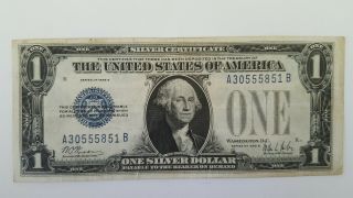 1928 One Dollar $1 Washington “funny Back” Small Note,  Silver Certificate