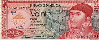Mexico 1977 20 Pesos Currency Unc
