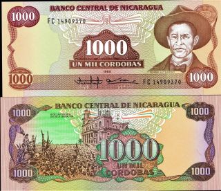 Nicaragua 1985,  1000 Cordobas,  Banknote Unc