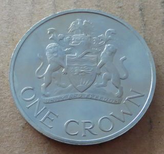 Malawi One Crown 1966 Unc In Holder.  Md - 7819