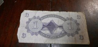 THE RESERVE BANK OF ZEALAND 1 POUND BANK NOTE 1934 2