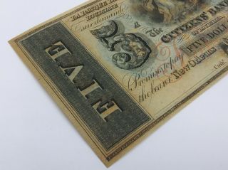 USA 5 Dollars Cinq Citizens Bank of Orleans Louisiana - - Obsolete Bill 3