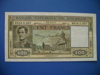 Belgium 100 Francs 1947 (08.  12.  47) Banque Nationale De Belgique