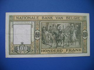Belgium 100 Francs 1947 (08.  12.  47) Banque Nationale De Belgique 2
