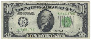 $10 1934 - B Federal Reserve Note Ny Fr 2007 - B