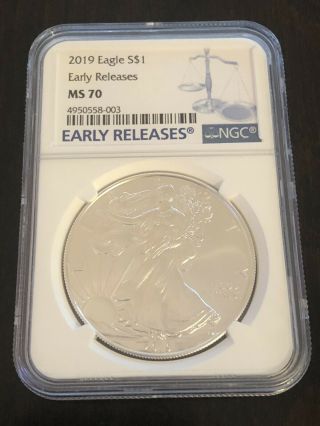 2019 American Silver Eagle Ngc Ms70 “early Release”