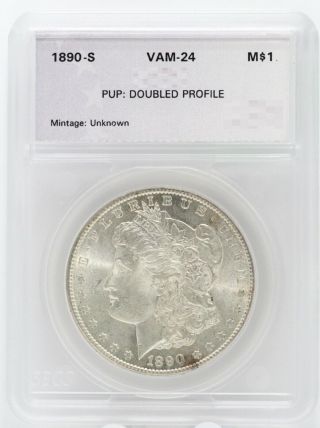 1890 - S Morgan Silver Dollar Vam - 24 Doubled Profile - San Francisco Ba102