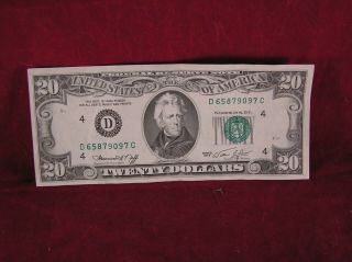 1974 Old Style 20 Dollar Bill Federal Reserve Note Very Fine