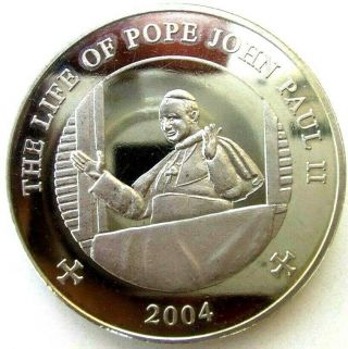 Somalia Coins,  25 Shillings 2004,  Pope John Paul Ii,  Unc