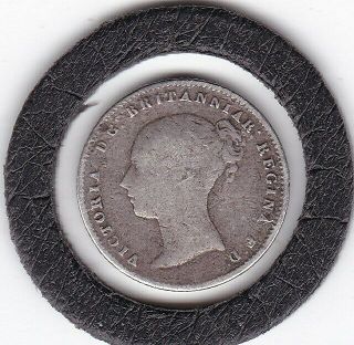 1855 Queen Victoria Four Pence (groat) Coin (92.  5 Silver)