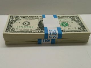 10 Uncirculated $1 One Dollar Bills Frn From District C Philadelphia