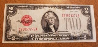 Xf 1928 D $2 Bill Red Seal Note Currency United States Dollar 25853272
