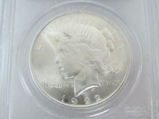 1922 $1 PEACE SILVER DOLLAR PCGS MS 65 COIN 2
