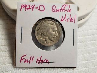 1924 - D Buffalo Nickel (full Horn)